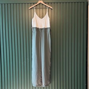 Altar'd State White and Olive Jumpsuit